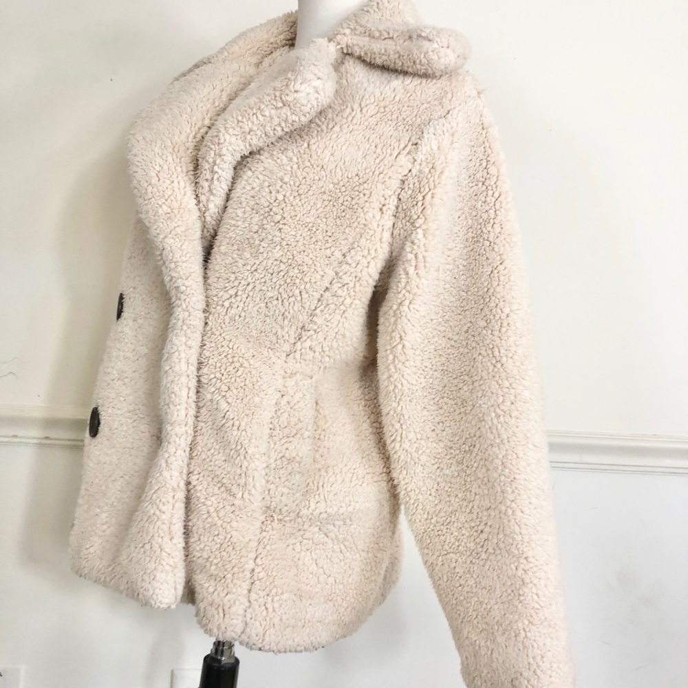 Free People Teddy  jacket cream XS faux fur - Picture 10 of 12